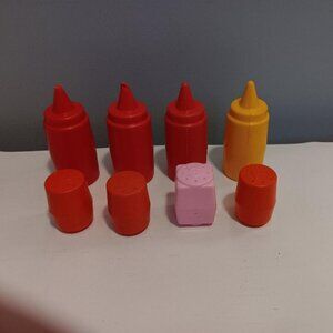 Fisher Price Fun With Food Replacement Salt Pepper shakers Mustard Ketchup 8 Pcs